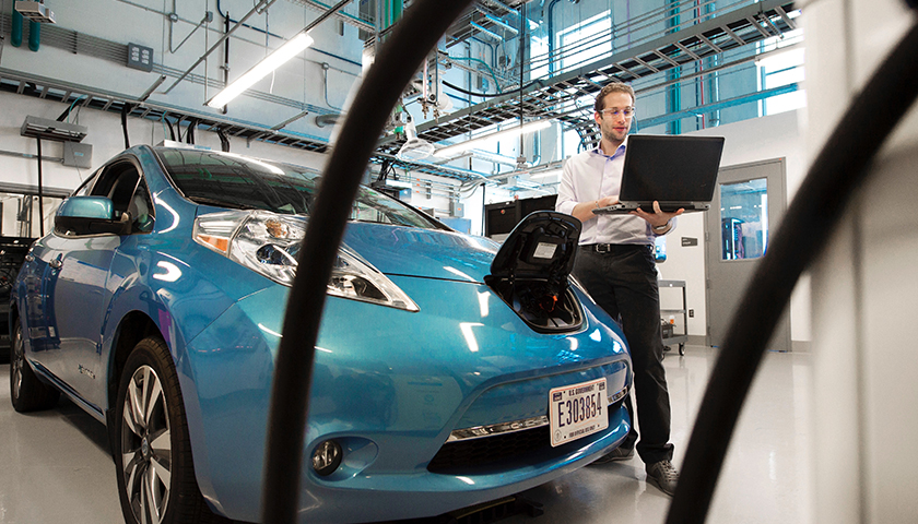 At NREL future research should focus on understanding consumer driving and charging behavior and the nuances determining the choice of residential charging infrastructure for plug-in electric vehicles (PEV). Shown is in the Power Systems Lab in the Energy systems Integration Facility (ESIF)