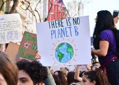 "There's no planet B" sign