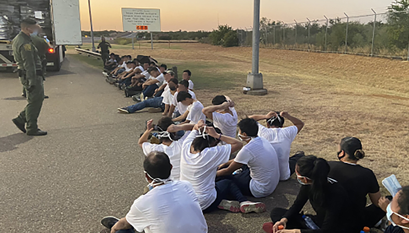 LAREDO, TEXAS – U.S. Border Patrol agents apprehended another large number of individuals inside a tractor-trailer during a failed human smuggling attempt in north Laredo, for the second time this week. The event occurred on the evening of July 13, when a tractor hauling a white trailer approached the U.S. Highway 83 checkpoint. During an immigration inspection of the driver and passenger, both U.S. citizens, the driver readily admitted that there were people inside the trailer. Upon opening the trailer, agents found 35 individuals who were illegally in the United States from the countries of Mexico, Guatemala, Honduras, and El Salvador. The inside trailer temperature was recorded at 126.1 degrees Fahrenheit at the time the individuals were discovered. All were evaluated and offered medical attention by a Border Patrol emergency medical technician. All subjects were placed under arrest, to include the U.S. citizen driver and passenger, pending further investigation by Homeland Security Investigations Special Agents. Despite the threat of the COVID-19 pandemic, smugglers continue to endanger the lives of individuals they exploit and the health and safety of our Nation. U.S. Border Patrol agents strive to prevent the flow of illegal immigration and slow the spread of COVID-19. Photo provided by: U.S. Customs and Border Protection