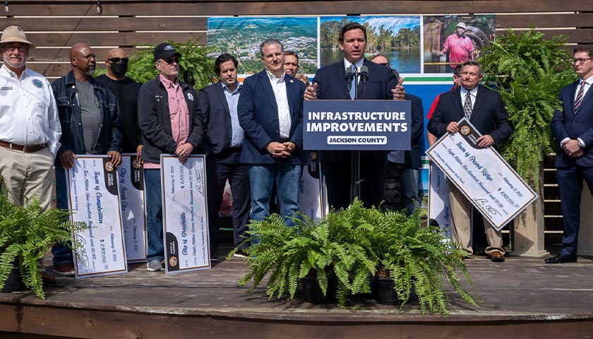 Ron DeSantis announces "Happy to award over $91 million to communities throughout Northwest Florida for infrastructure projects, including over $60 million in Jackson County."