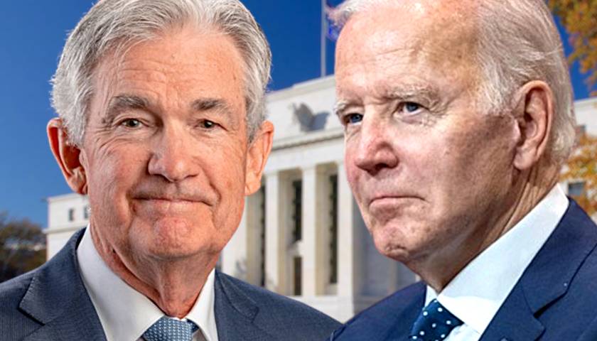 Jerome Powell and Joe Biden (composite image)