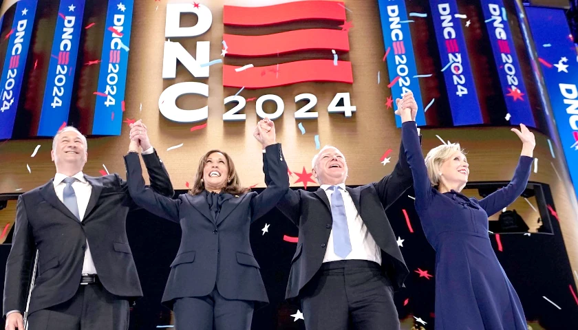 Kamala Harris and Tim Walz at the DNC